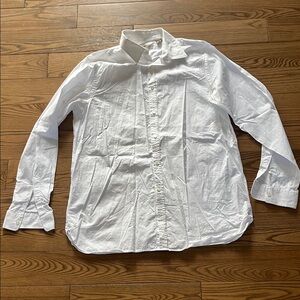 Burberry White Casual Button Down Shirt with Relaxed Fit